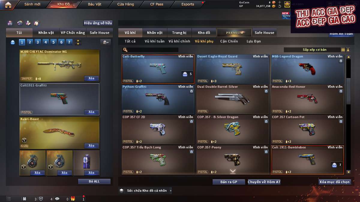 shop acc cf uy tin gia re